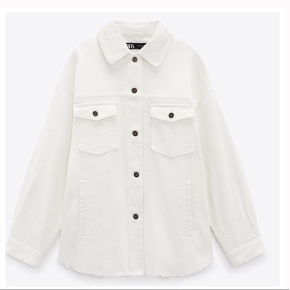 Zara corduroy cream overshirt small